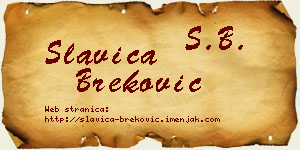 Slavica Breković vizit kartica